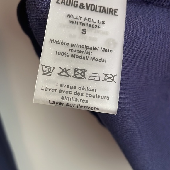 New Zadig & Voltaire Willy Metallic foil top, size S - Picture 8 of 8